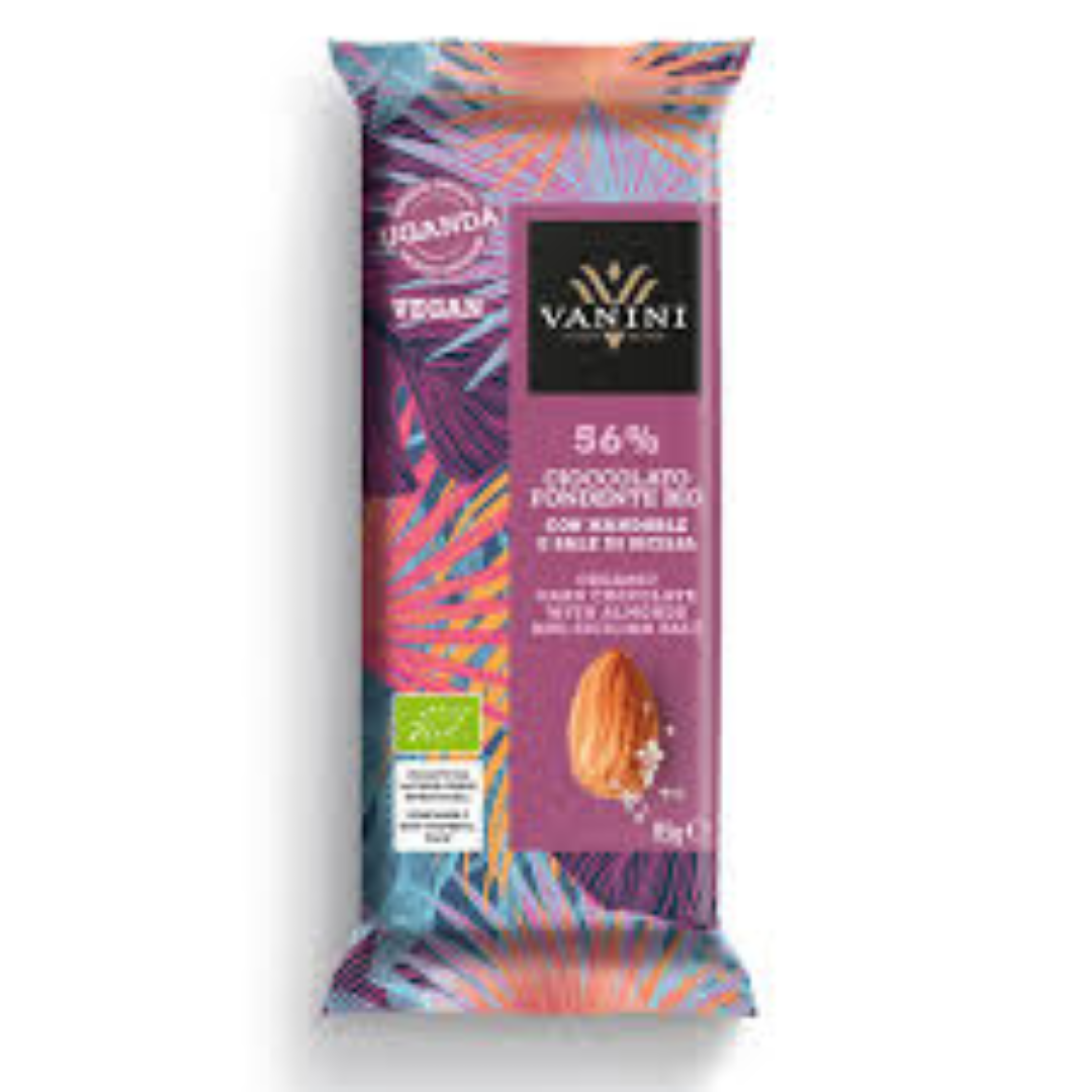VANINI UGANDA ORGANIC 56G DARK CHOC.ALMONDS 85G